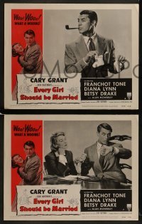 3r111 EVERY GIRL SHOULD BE MARRIED 8 LCs R1954 bachelor baby doctor Cary Grant won't say yes!