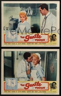 3r115 FEMININE TOUCH 8 LCs 1957 George Baker, pretty English nurse Belinda Lee!