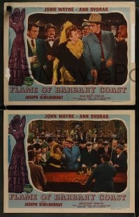 3r597 FLAME OF BARBARY COAST 5 LCs 1945 John Wayne, Joseph Schildkraut, craps gambling!