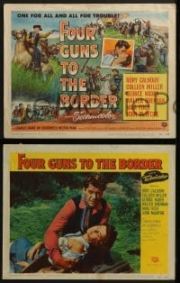 3r125 FOUR GUNS TO THE BORDER 8 LCs 1954 Rory Calhoun, Colleen Miller, one for all & all for trouble!