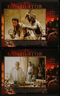 3r142 GLADIATOR 8 LCs 2000 Russell Crowe, Joaquin Phoenix, directed by Ridley Scott!