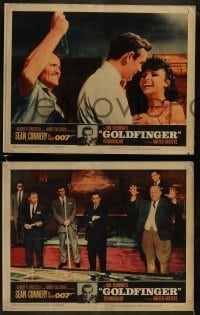 3r811 GOLDFINGER 3 LCs 1964 great images of Sean Connery as James Bond 007, Gert Frobe, Sakata!