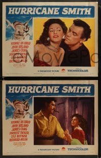 3r165 HURRICANE SMITH 8 LCs 1952 great images of sexy tropical babe Yvonne De Carlo, John Ireland