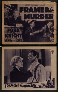 3r707 I HATE WOMEN 4 LCs R1940s great crime images of Wallace Ford, Framed For Murder!