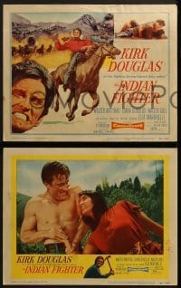 3r168 INDIAN FIGHTER 8 LCs 1955 Kirk Douglas, Elsa Martinelli, Lon Chaney Jr. w/back turned in one!