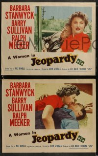 3r716 JEOPARDY 4 LCs 1953 Barbara Stanwyck, Ralph Meeker, Barry Sullivan, John Sturges film noir!