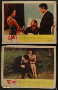 3r720 LA NOTTE 4 int'l LCs 1961 Jeanne Moreau, Mastroianni, Antonioni, The Night!