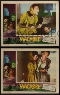 3r610 MACABRE 5 LCs 1958 William Castle, great images of terrified cast members!