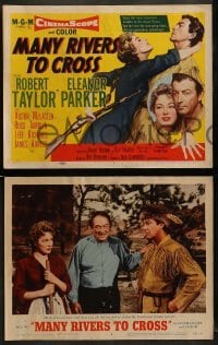 3r204 MANY RIVERS TO CROSS 8 LCs 1955 Robert Taylor sends his bride Eleanor Parker back to town!