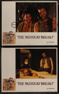 3r614 MISSOURI BREAKS 5 LCs 1976 Marlon Brando & Jack Nicholson, border art by Bob Peak!