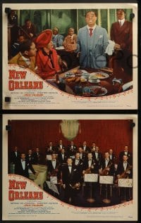 3r840 NEW ORLEANS 3 LCs 1947 great images of Louis Armstrong, big bands, one playing trumpet!