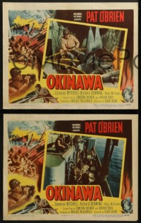 3r844 OKINAWA 3 LCs 1952 Pat O'Brien & Cameron Mitchell in World War II Japan!