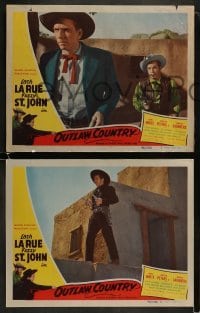 3r733 OUTLAW COUNTRY 4 LCs 1948 great images of cowboys Lash La Rue & Al Fuzzy St. John!