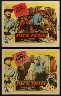 3r244 PACK TRAIN 8 LCs 1953 Gene Autry & Smiley Burnette cracks a hijack attack on food train!