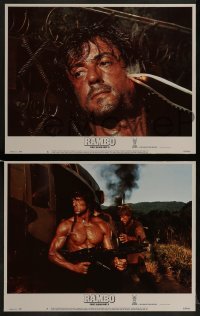 3r458 RAMBO FIRST BLOOD PART II 7 LCs 1985 cool images of one man army Sylvester Stallone!