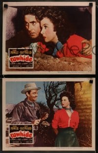 3r854 RAWHIDE 3 LCs 1951 Tyrone Power & pretty Susan Hayward in western action!