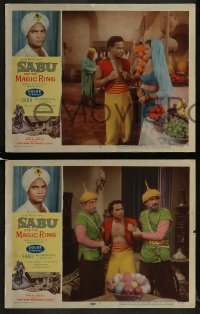 3r746 SABU & THE MAGIC RING 4 LCs 1957 great images of Sabu in Arabian adventure fantasy!