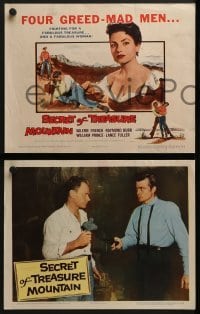 3r285 SECRET OF TREASURE MOUNTAIN 8 LCs 1956 western images of pretty Valerie French, Raymond Burr!