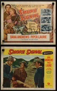 3r298 SMOKE SIGNAL 8 LCs 1955 Dana Andrews & Piper Laurie, Native American Indians!