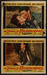 3r756 SNOWS OF KILIMANJARO 4 LCs 1952 big game hunters Gregory Peck & Ava Gardner in Africa!