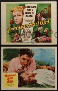3r333 TEENAGE BAD GIRL 8 LCs 1957 sexy smoking Sylvia Syms was born good with a desire to be bad!