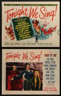 3r347 TONIGHT WE SING 8 LCs 1953 all-star cast plays famous singers & music promoters!