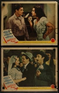 3r766 TORTILLA FLAT 4 LCs 1942 beautiful Hedy Lamarr with Spencer Tracy & John Garfield!