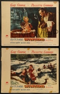 3r868 UNCONQUERED 3 LCs 1947 directed by Cecil B. DeMille, Gary Cooper, Paulette Goddard!