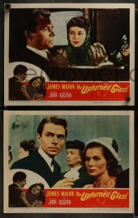 3r569 UPTURNED GLASS 6 LCs 1948 great romantic star James Mason w/pretty Rosamund John!