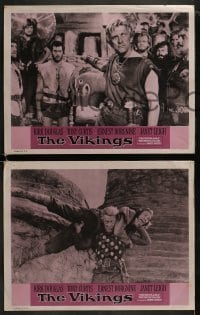 3r368 VIKINGS 8 LCs R1960s Kirk Douglas, Tony Curtis, sexy Janet Leigh, directed by Richard Fleischer