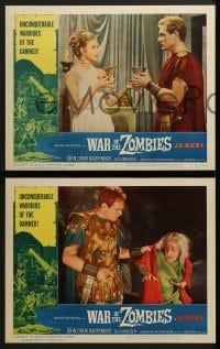 3r375 WAR OF THE ZOMBIES 8 LCs 1965 John Drew Barrymore, unconquerable warriors of the damned!