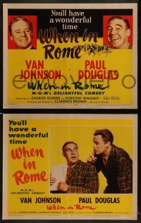 3r381 WHEN IN ROME 8 LCs 1952 Van Johnson, Paul Douglas, Joseph Calleia, delightful comedy!