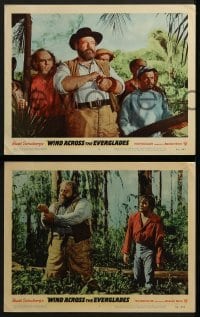 3r873 WIND ACROSS THE EVERGLADES 3 LCs 1958 great images of Burl Ives, Christopher Plummer!