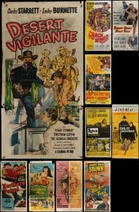 3s018 LOT OF 10 FOLDED THREE-SHEETS 1950s-1960s great images from a variety of different movies!