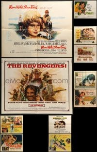 3s236 LOT OF 11 FORMERLY FOLDED HALF-SHEETS 1940s-1970s great images from a variety of movies!