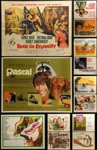 3s224 LOT OF 17 FORMERLY FOLDED HALF-SHEETS 1940s-1970s great images from a variety of movies!