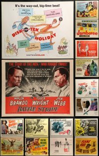 3s221 LOT OF 18 MOSTLY UNFOLDED HALF-SHEETS 1950s-1960s great images from a variety of movies!