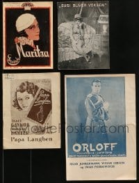 3s319 LOT OF 4 DANISH PROGRAMS 1920s-1930s different images from a variety of movies!