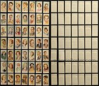 3s276 LOT OF 49 ENGLISH CIGARETTE CARDS 1930s great color portraits of top actors & actresses!