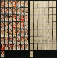 3s275 LOT OF 50 ENGLISH CIGARETTE CARDS 1930s great color portraits of top actors & actresses!