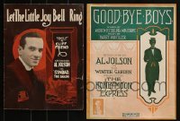 3s122 LOT OF 2 AL JOLSON SHEET MUSIC 1910s Let the Little Joy Bell Ring & Good Bye Boys!