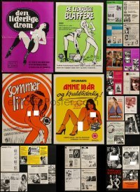 3s091 LOT OF 28 DANISH SEXPLOITATION PRESSBOOKS 1970s-1980s sexy images with lots of nudity!