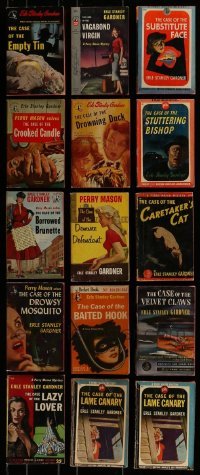 3s172 LOT OF 15 PERRY MASON SOFTCOVER POCKET BOOKS 1940s detective stories with cool cover art!