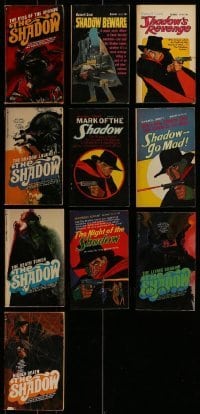 3s161 LOT OF 10 SHADOW PAPERBACK BOOKS 1960s-1970s great crime stories with cool cover art!