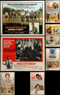3s234 LOT OF 12 FORMERLY FOLDED HALF-SHEETS 1950s-1970s great images from a variety of movies!
