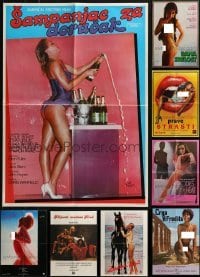 3s246 LOT OF 12 FORMERLY FOLDED SEXPLOITATION YUGOSLAVIAN POSTERS 1970s-1980s with sexy nudity!