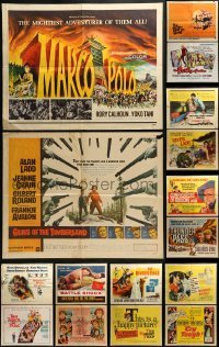 3s222 LOT OF 18 FORMERLY FOLDED HALF-SHEETS 1950s-1960s great images from a variety of movies!