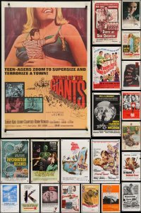 3s052 LOT OF 64 FOLDED ONE-SHEETS 1950s-1970s great images from a variety of different movies!
