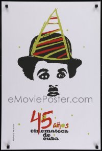 3t159 45 ANOS CINEMATECA DE CUBA silkscreen Cuban 2004 art of Chaplin by Rafael Morante & Ponce!