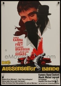 3t468 BAND OF OUTSIDERS German 1965 Jean-Luc Godard's Bande a Part, Anna Karina, Claude Brasseur!